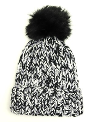 New Womens Norla Canada Handmade Faux Fur Pom Pom Black  display picture 1
