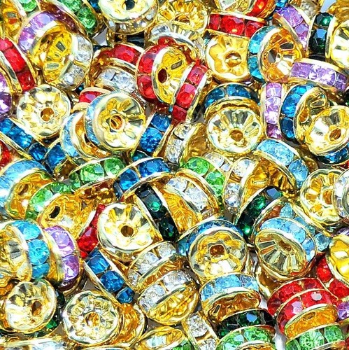 1000 pcs A+ glass rhinestone rondelle spacer beads various colors and sizes - Picture 9 of 14