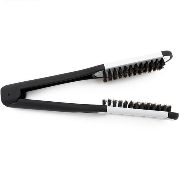 Pro Hairdressing Straightener Hair Straightening Double Brush Comb