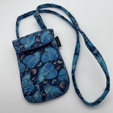 Laurel Burch Crossbody Phone Bag Cat Print Blue Color Atlantis NEW 8x5