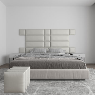 Wall Panel Pros 4 pack of 12x12'' Upholstered Wall Panels in Vinyl
