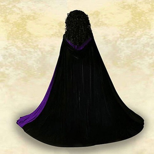 Cloak Hooded Velvet Satin Cape Renaissance Clothing Medieval Costume Capes Cloak - Picture 15 of 21