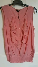 Bnwt house of Fraser vero moda pink ruffle blouse top size small