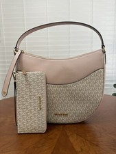MICHAEL KORS DOVER LARGE HALF MOON SHOULDER HOBO BAG AND WALLET