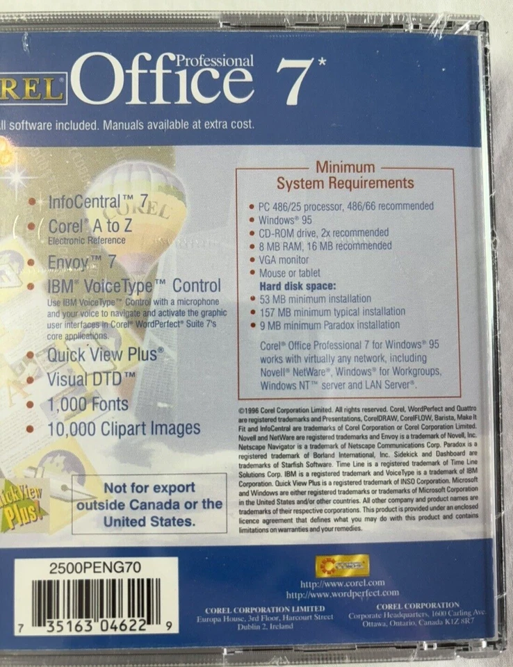 Corel Office Professional 7  CD in Jewel Case Brand New Sealed - Image 4 of 4