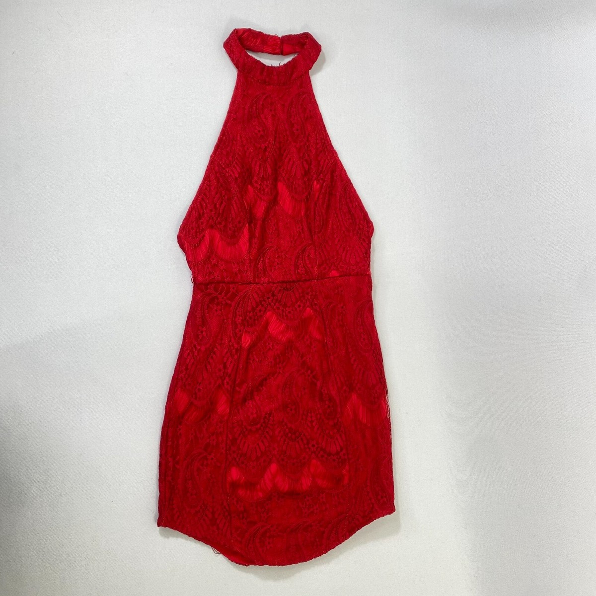 halter tiered mini dress Flirt Mode On Lace Tiered Halter Mini Dress main image 0
