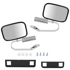 Side View Manual Mirrors Stainless Steel Pair Set For Ford F-series Pickup Truck