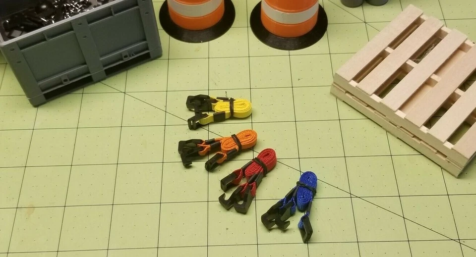 Set of Four (4) Miniature Cargo Buckle Straps for 1/10 and 1/14 Scale RC - Image 2 of 4