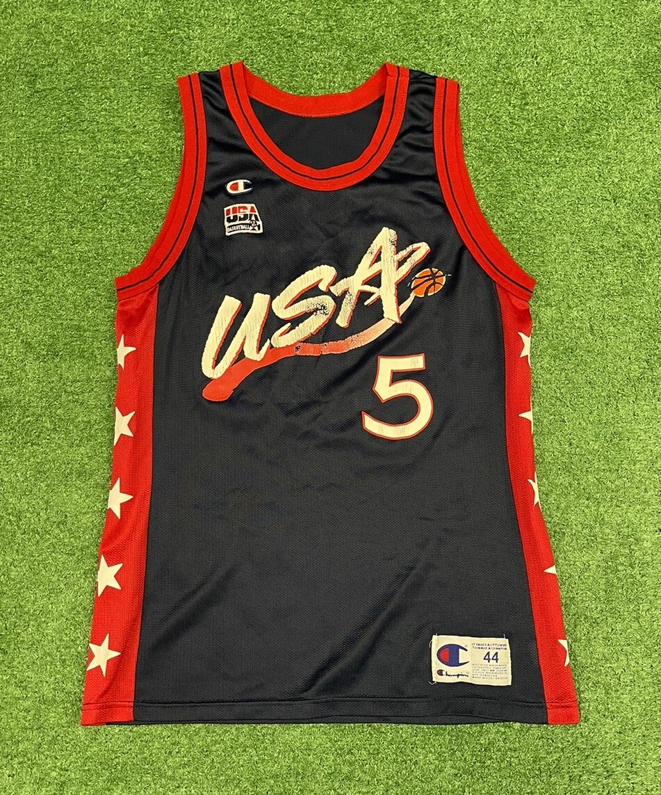 Vintage Champion Team USA Olympics Grant Hill NBA Basketball