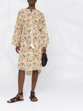 ULLA JOHNSON SS22 Agadir Floral Print Rope Belted Dress NEW SMALL