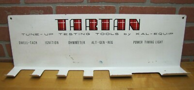 #ad TARTAN KAL EQUIP TUNE UP TESTING TOOLS Old Gas Station Repair Shop Rack Ad Sign $395.00