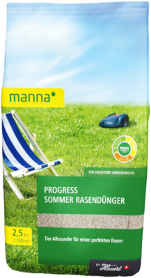 Manna Progress Sommerrasendünger 22+5+12(+2) 2,5 kg für 100 qm m. Langzeitwirkun