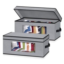 Stackable Hat Organzier for Baseball Caps, 2 PCS Hat Storage Boxes for Gray