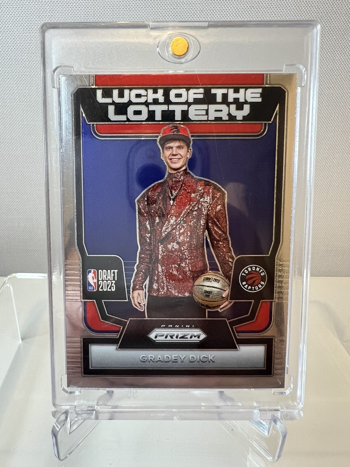 2023-24 Panini Prizm GRADEY DICK Luck of the Lottery No. 4 RC Toronto Raptors