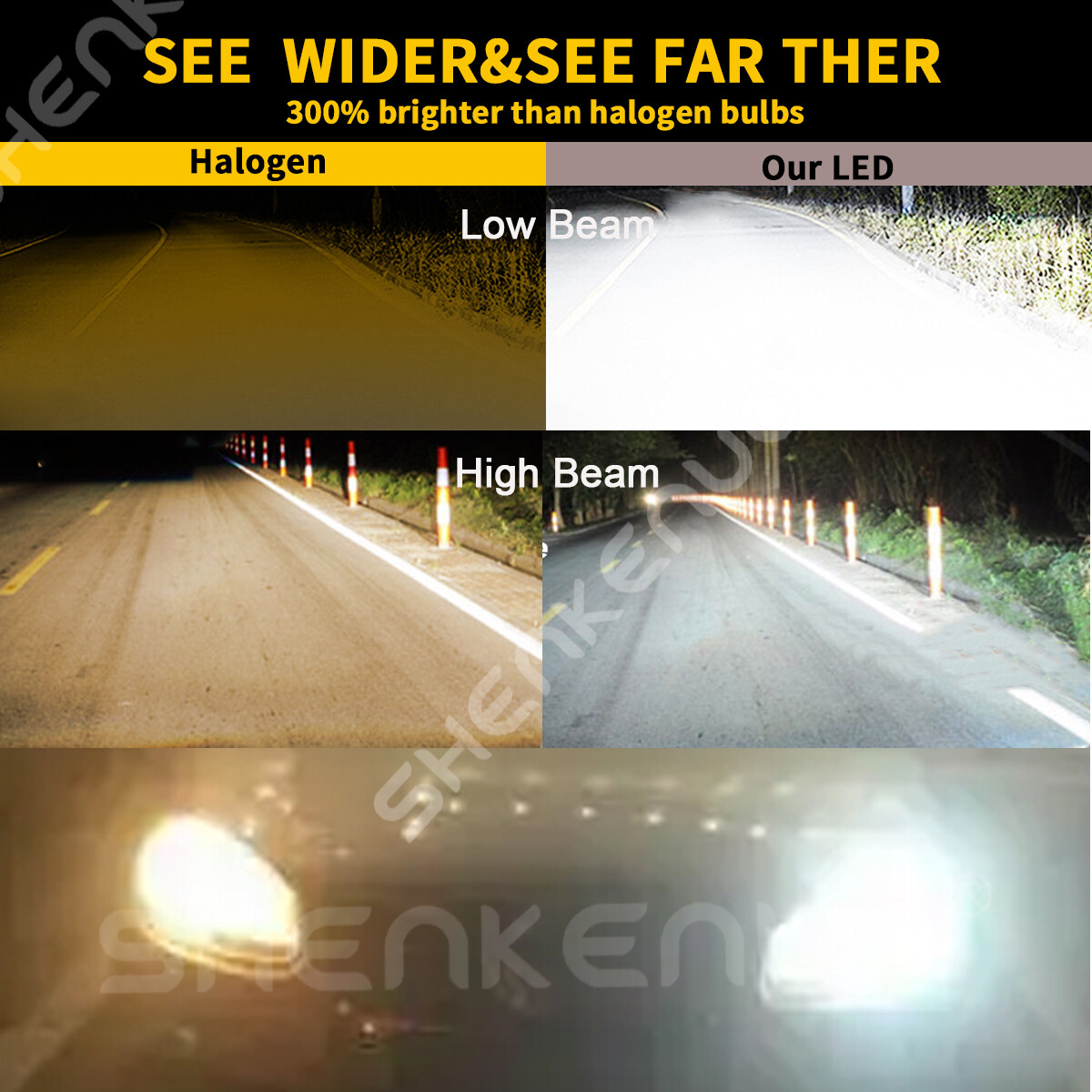 New For 2014-2018 Maserati Ghibli - D3S Xenon LED Headlight Bulbs High/Low Beam