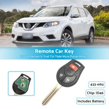 For Nissan X-Trail T31 Tiida Micra Pulsar Almera 433MHz Car Remote Key 3 Buttons