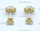 14k Solid Yellow Gold Oval Diamond & Aquamarine Earring Stud earring halo 1.68 c — photo 4