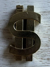 Vintage Gold Dollar Sign $ Gas Electronic Lighter. New In Box. READ DESCRIPTION!