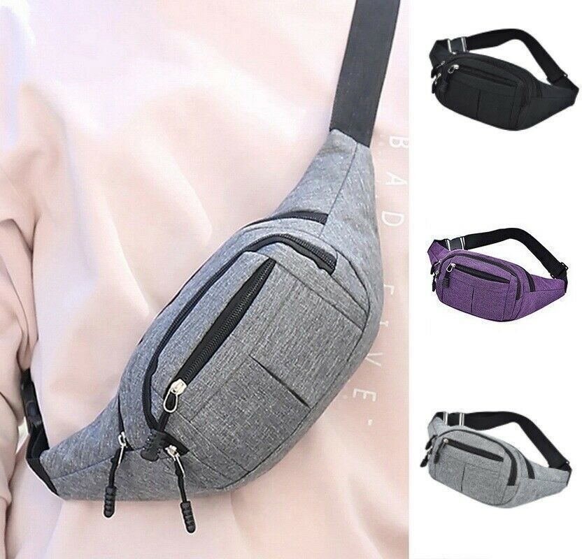 Waist Bum Bag Women Men Fanny Pack Holiday Travel Money Belt Zip Pouch