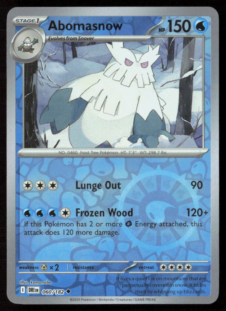 Abomasnow #60/182 (Reverse Holo) (LP) SV10: Destined Rivals DRI Pokemon