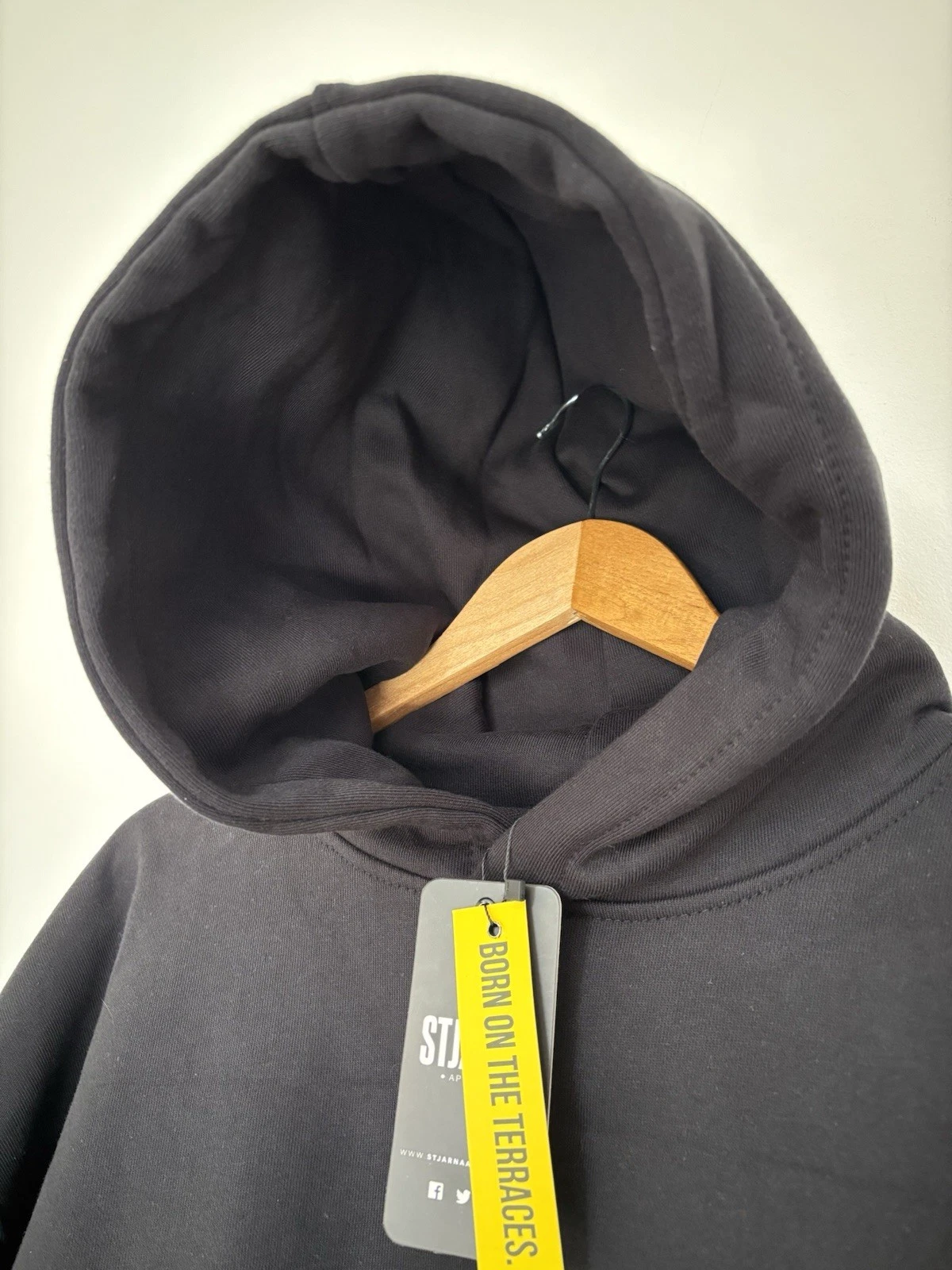 VETEMENTS Stjarna Apparel Kline Felpa con Cappuccio Nera con Logo Rosa Large Nuova con etichette