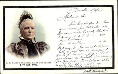 Ak Marie Henriette, Königin der Belgier, Trauerkarte - 4111529