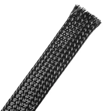 PET Expandable Cord Protector, 26Ft-18mm Wire Loom Cable Sleeve Black