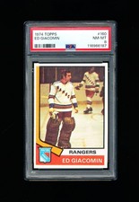 1974 TOPPS HOCKEY 160 ED GIACOMIN PSA 8 NEAR MINT-MINT