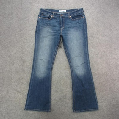 Signature Levi Strauss True Boot Jeans Womens 16 W33 Blue Bootcut Stretch Denim