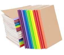 48 Pack A5 Kraf Notebooks Lined Journal Bulk Writing Diary Subject Notebooks ...