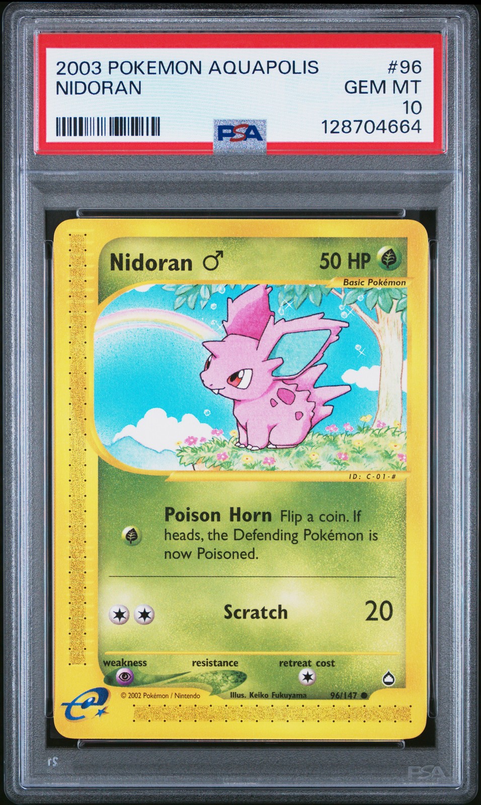 2003 POKEMON AQUAPOLIS #96 NIDORAN PSA 10