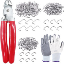 K879 242 Pcs 3/4 Inch 1/2 Inch 3/8 Inch Galvanized Hog Rings with Straight Ho...