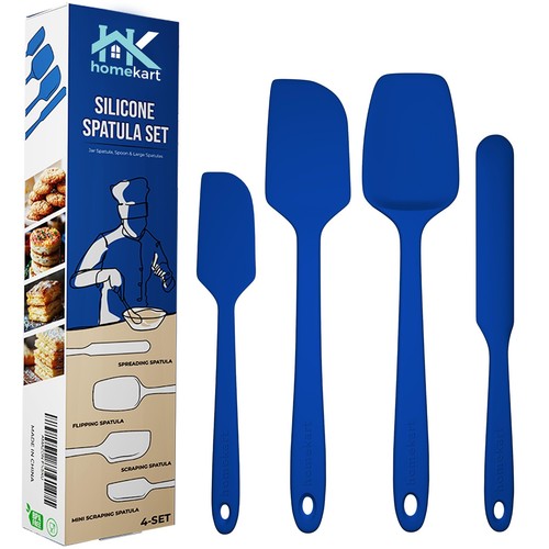 Silicone Spatula Set - Rubber Kitchen Spatulas for Baking, Cooking, & Mixing ...