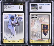 Signed DAVID ORTIZ Rookie Card 1998 Bowman Blue Foil #4 ⚾️ HOF ? CGC JSA Auto. rookie card picture