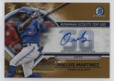 2023 Bowman Scouts Top 100 Gold Refractor /50 Orelvis Martinez #BTP-50 Auto