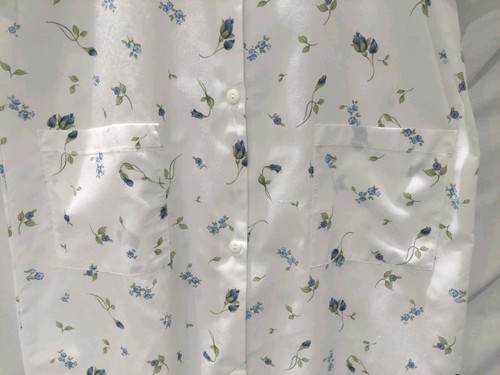 Brettles Nightdress White Floral Short Sleeve Polycotton Size 12/14 Nightie - Picture 5 of 12