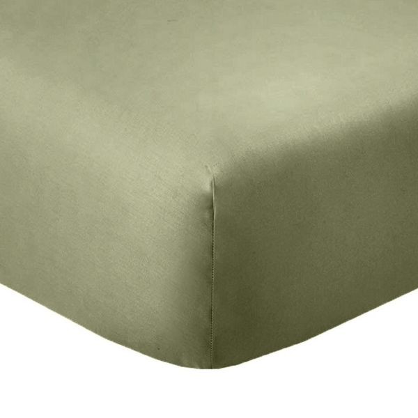 Drap housse 140x190 coton 57 fils verveine de qualité supérieure et bonnet 35cm