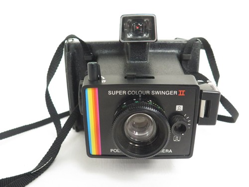 Polaroid Super Colour Swinger II Land Instant Camera 1970s Black + Original Case - Picture 2 of 13