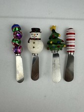 Set Of 4 Christmas Holiday Butter Cheese Spreaders