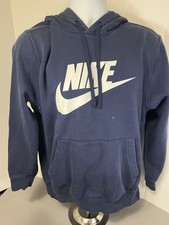 Nike Sportswear Hoodie Men Small Navy Club Fleece Pullover Sweatshirt S flaw 