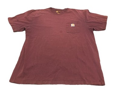 Vintage Carhartt One Pocket Gradient Sun Faded Shirt XL Thrashed Red Cotton F5