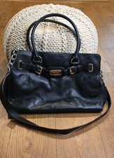 Michael Kors Hamilton Large Black Pebbled Lea...