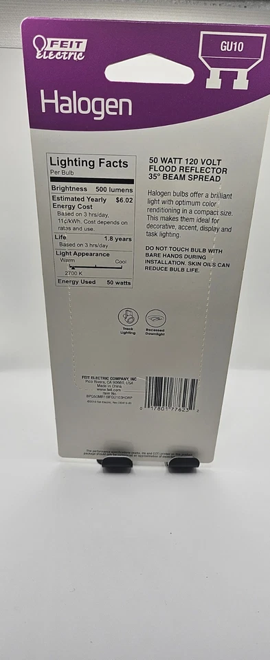 Feit 3-pack GU10 Bulb, 50W MR16 500 Lumens Bright White Light Bulbs  - Image 2 of 2