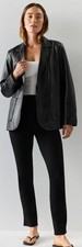 Quince Black Ponte Pants Stretch Brunch Travel Business Casual Capsule Wardrobe 