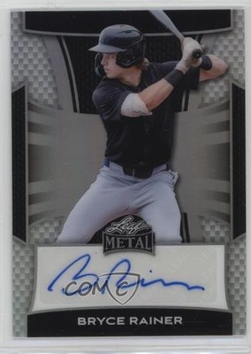 2025 Leaf Metal Auto Silver Prismatic /35 Bryce Rainer #BA-BR1 Auto 8d2