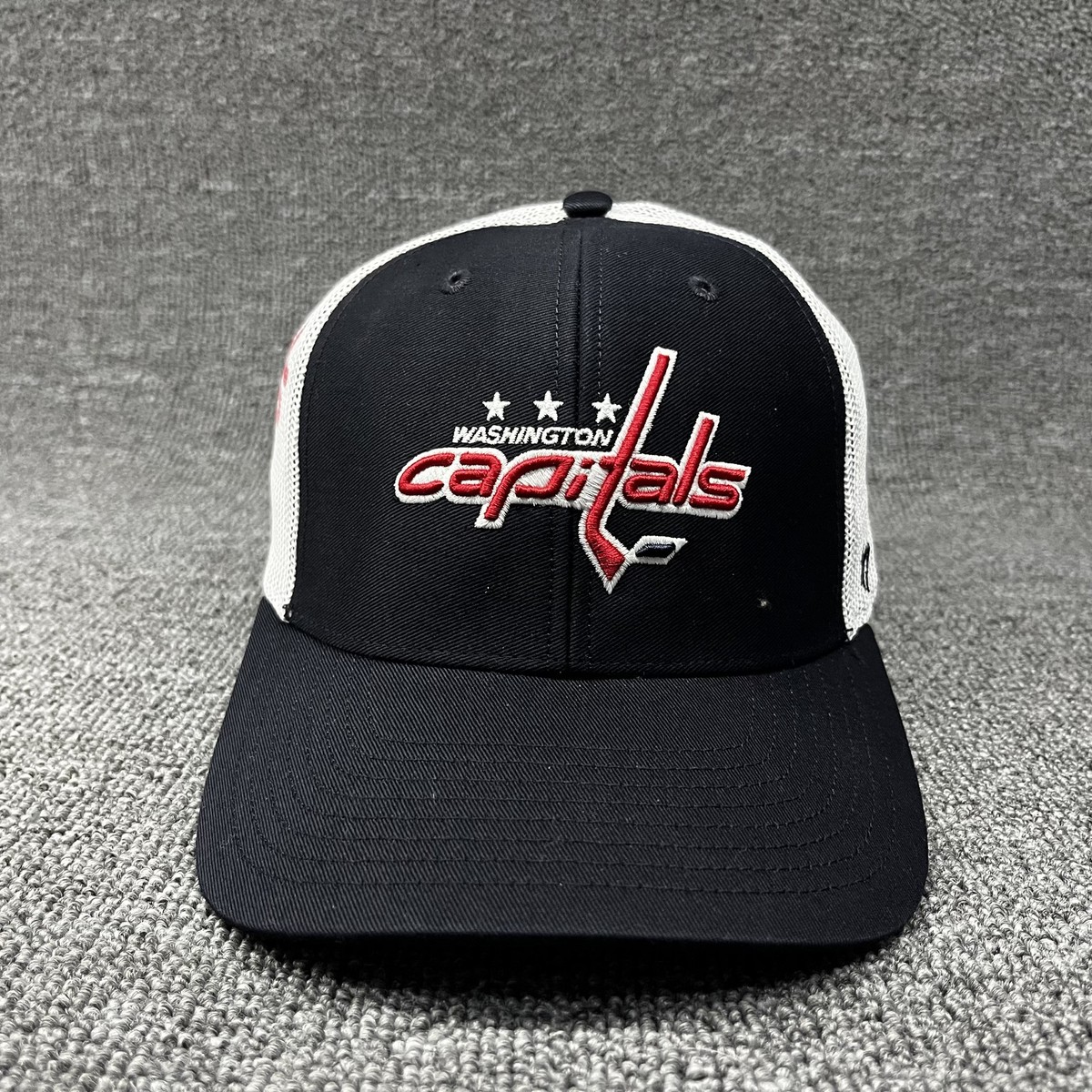Washington Capitals '47 Brand Super Shot Trucker Hat Mesh Cap Black Adjustable