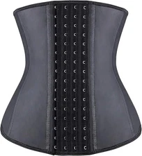 Yianna Women’s Waist Trainer Cincher Corset Sz XS Black Latex Underbust NWT