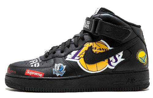 Size 12 - Supreme x NBA x Nike Air Force 1 07 Mid Black for sale