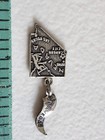 Vintage Sterling Silver Nevada State Shape Fob Keychain Dual Shape — photo 2