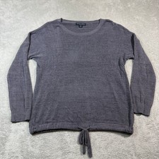 Barefoot Dreams CozyChic Ultra Lite Slouchy Pullover Women XS Purple Tie Hem